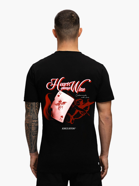 JorCustom JorCustom Heart Always Wins Slim Fit T-Shirt - Black