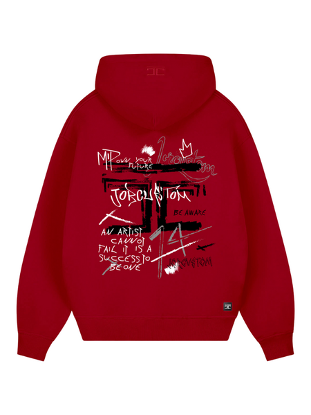 JorCustom Artist Oversized Hoodie - Red