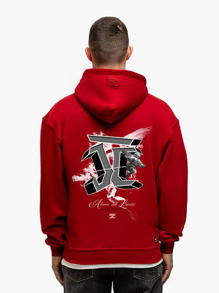 JorCustom JorCustom Above All Limits Oversized Hoodie - Red