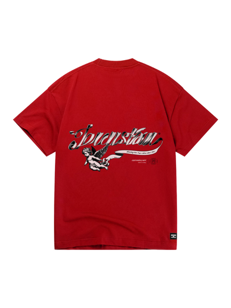 JorCustom Swirl Loose Fit T-Shirt - Red