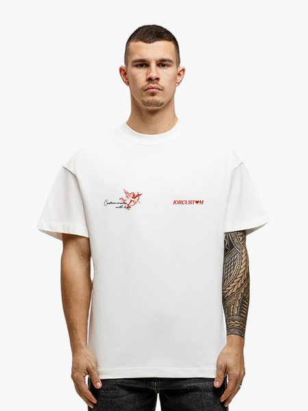 JorCustom JorCustom Heart Always Wins Loose Fit T-Shirt - White