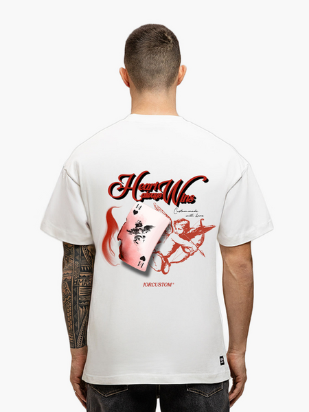 JorCustom JorCustom Heart Always Wins Loose Fit T-Shirt - White