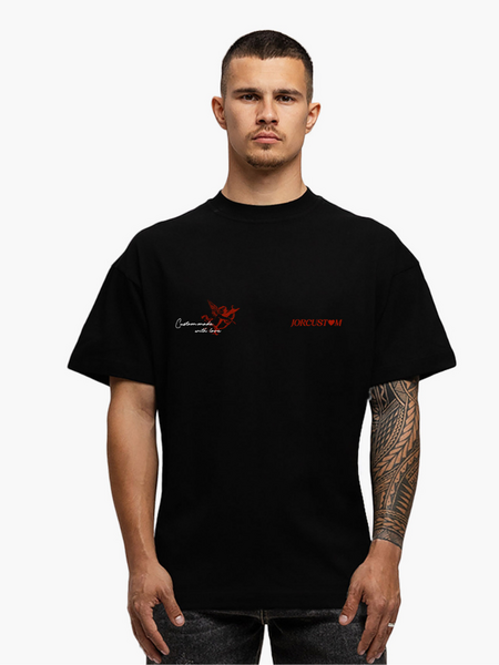 JorCustom JorCustom Heart Always Wins Loose Fit T-Shirt - Black