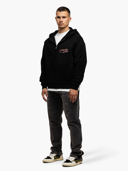 JorCustom JorCustom Swirl Zipped Hoodie - Black
