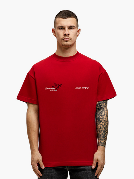 JorCustom JorCustom Heart Always Wins Loose Fit T-Shirt - Red