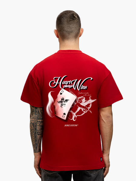 JorCustom JorCustom Heart Always Wins Loose Fit T-Shirt - Red