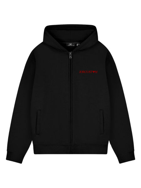 JorCustom JorCustom Heart Always Wins Zipped Hoodie - Black