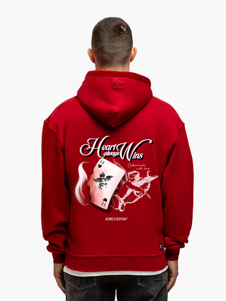 JorCustom JorCustom Heart Always Wins Zipped Hoodie - Red