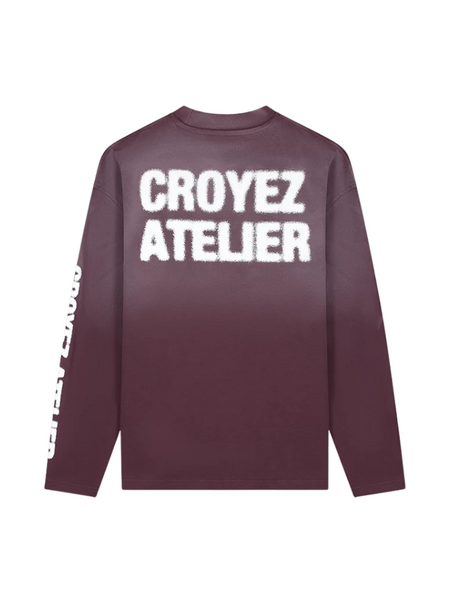 Croyez Women Sprayed Atelier Longsleeve T-Shirt - Burgundy