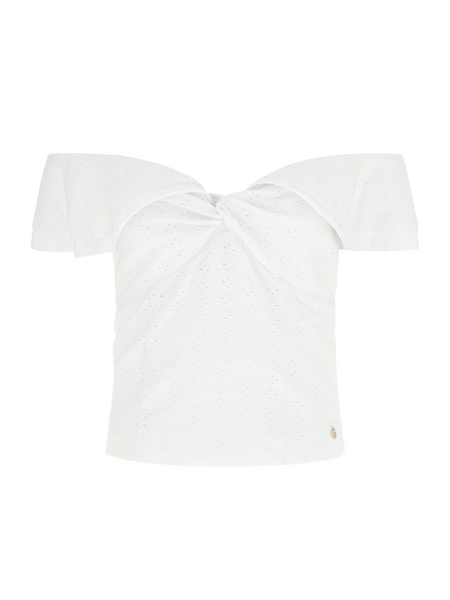 Guess Off Shoulder Top Teodoli - Pure White