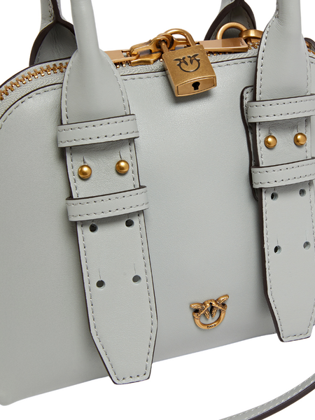 Pinko Bowling Bag Zip Mini Vitello - Pearl Grey/Antique Gold Pinko Pinko Bowling Bag Zip Mini Vitello - Pearl Grey/Antique Gold