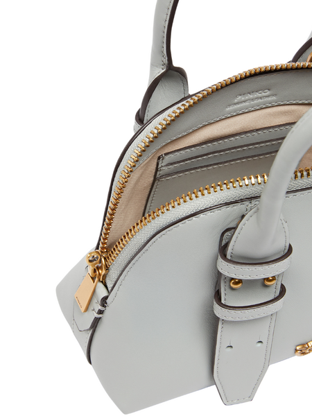 Pinko Bowling Bag Zip Mini Vitello - Pearl Grey/Antique Gold Pinko Pinko Bowling Bag Zip Mini Vitello - Pearl Grey/Antique Gold