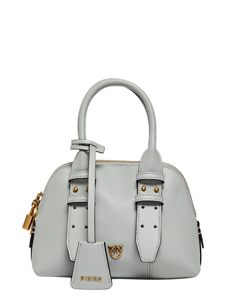 Pinko Pinko Bowling Bag Zip Mini Vitello - Pearl Grey/Antique Gold Pinko Bowling Bag Zip Mini Vitello - Pearl Grey/Antique Gold