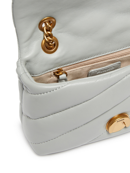 Pinko Love Puff Baby CL Sheep Nappa Bag - Pearl Grey/Antique Gold Pinko Pinko Love Puff Baby CL Sheep Nappa Bag - Pearl Grey/Antique Gold