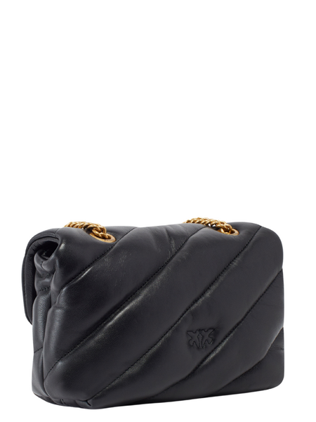 Pinko Pinko Love Puff Mini CL Sheep Nappa - Black/Antique Gold