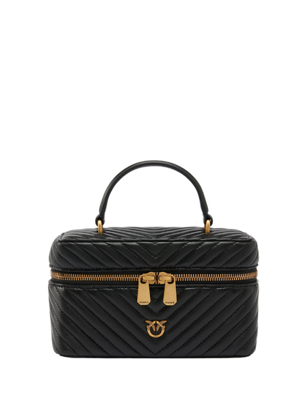 Pinko Pinko Vanity Soft Mini Sheep Nappa Handbag - Black/Antique Gold Pinko Vanity Soft Mini Sheep Nappa Handbag - Black/Antique Gold