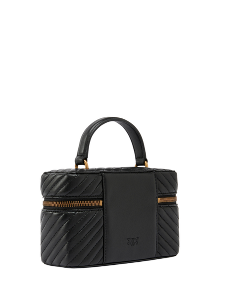 Pinko Vanity Soft Mini Sheep Nappa Handbag - Black/Antique Gold Pinko Pinko Vanity Soft Mini Sheep Nappa Handbag - Black/Antique Gold