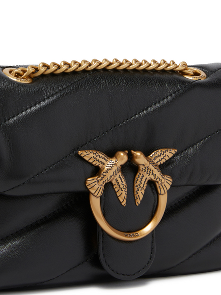 Pinko Love Puff Baby CL Sheep Nappa Bag - Black/Antique Gold Pinko Pinko Love Puff Baby CL Sheep Nappa Bag - Black/Antique Gold