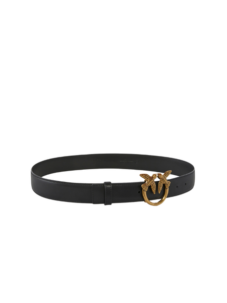 Pinko Love Berry Belt Low Vitello - Black/Antique Gold Pinko Pinko Love Berry Belt Low Vitello - Black/Antique Gold