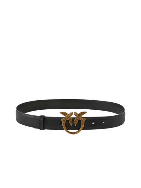 Pinko Pinko Love Berry Belt Low Vitello - Black/Antique Gold Pinko Love Berry Belt Low Vitello - Black/Antique Gold