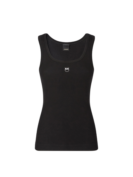 Pinko Calcolatore Canottiera Costina Top - Nero Limousine