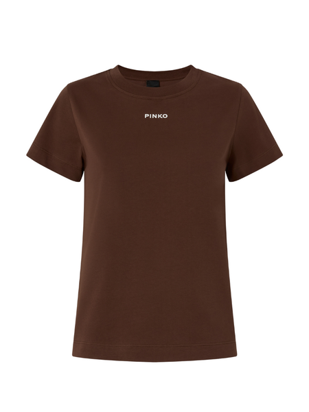 Pinko Basico T-Shirt Jersey Logo - Earth Brown