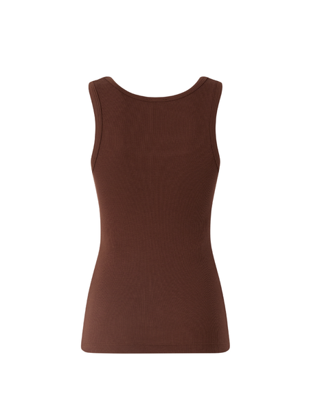 Pinko Pinko Calcolatore Canottiera Costina Top - Earth Brown