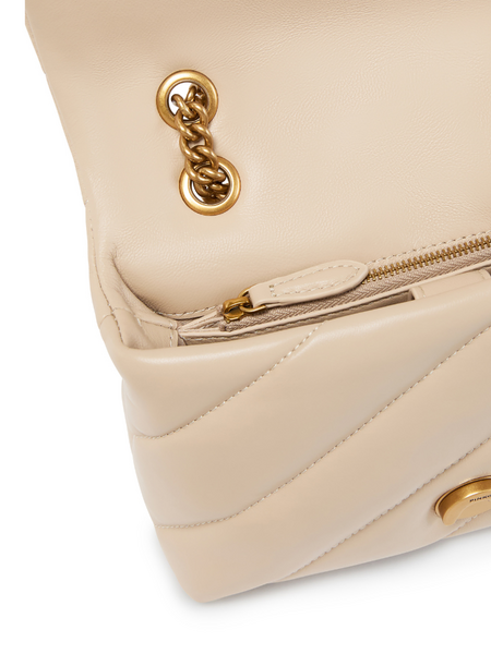 Pinko Pinko Love Puff Mini CL Sheep Nappa Bag - Beige/Grigio Fumo Gold