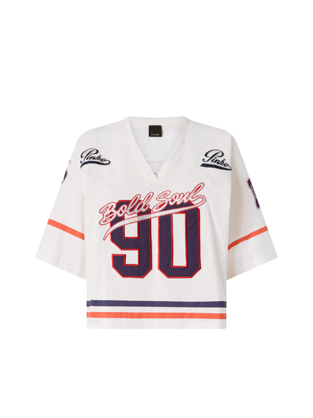 Pinko Cannobio Maglia Jersey + Twill - White Pinko Pinko Cannobio Maglia Jersey + Twill - White