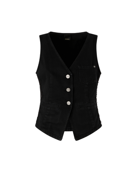 Pinko Pinko Gardener Gilet BLK Denim + - Nero Limousine