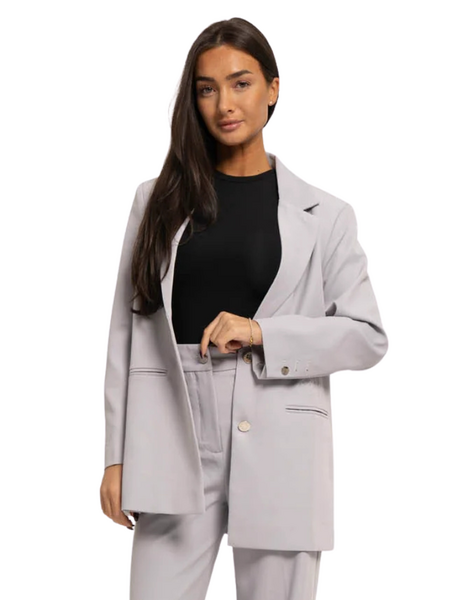Malelions Women Oversized Social Club Blazer - Light Grey