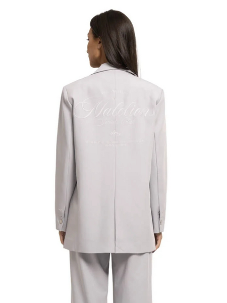 Malelions Malelions Women Oversized Social Club Blazer - Light Grey