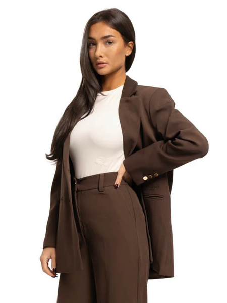 Malelions Women Oversized Social Club Blazer - Chocolate