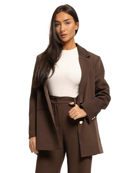 Malelions Malelions Women Oversized Social Club Blazer - Chocolate