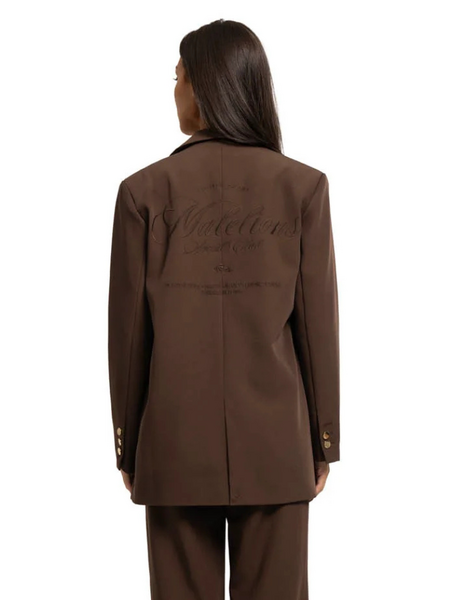 Malelions Malelions Women Oversized Social Club Blazer - Chocolate