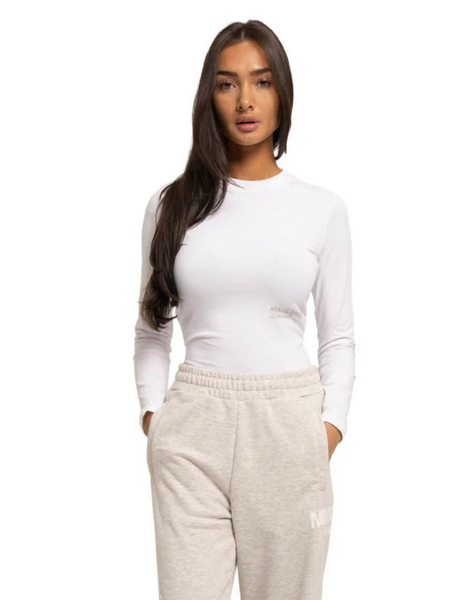 Malelions Women Members Society Long Sleeve Top- White