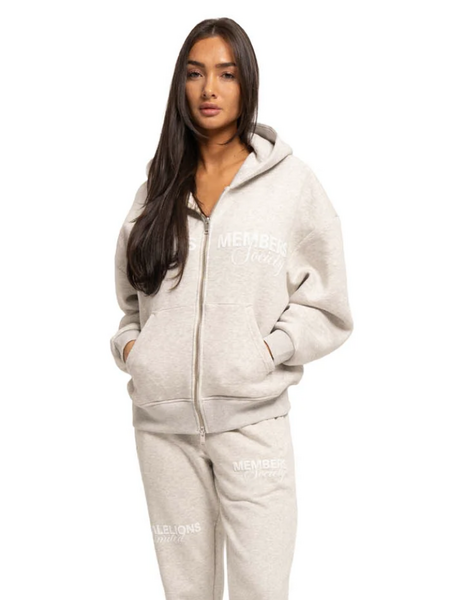 Malelions Malelions Women Members Society Zip Hoodie - Grey Melange