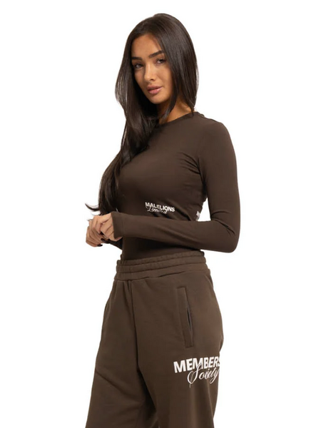 Malelions Malelions Women Members Society Long Sleeve Top- Chocolate