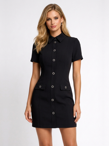 Guess Guess SS Olga Chemisier Dress - Jet Black