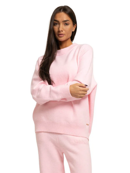 Malelions Women Oversized Knitted Sweater - Soft Pink