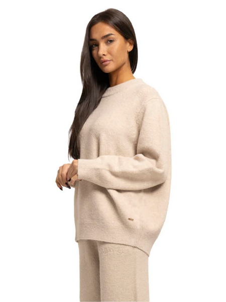 Malelions Women Oversized Knitted Sweater - Sand