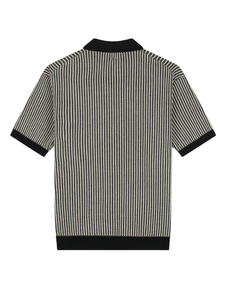 Pure Path Ladder Stitch Knitted Polo - Black Pure Path Pure Path Ladder Stitch Knitted Polo - Black