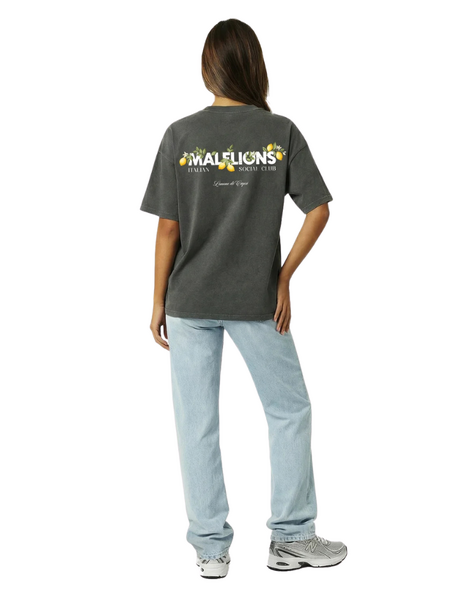 Malelions Women Limone Di Capri Oversized T-Shirt - Acid Wash Malelions Malelions Women Limone Di Capri Oversized T-Shirt - Acid Wash