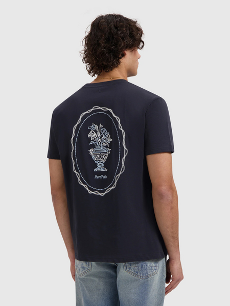 Pure Path Pure Path Embroidered Vase T-Shirt - Dark Navy