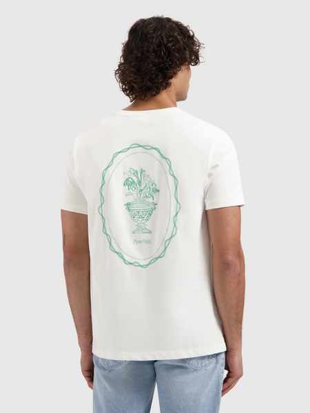 Pure Path Embroidered Vase T-Shirt - Off White