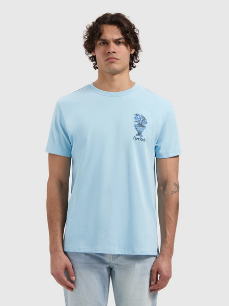 Pure Path Pure Path Embroidered Vase T-Shirt - Sky Blue