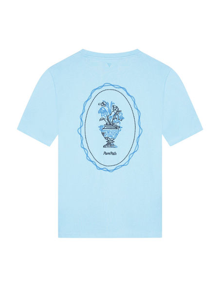 Pure Path Pure Path Embroidered Vase T-Shirt - Sky Blue