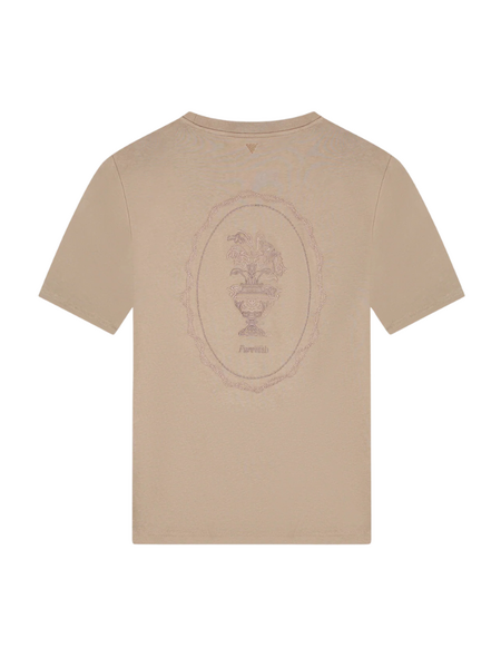 Pure Path Pure Path Embroidered Vase T-Shirt - Taupe