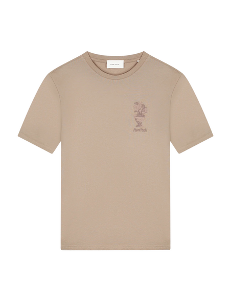 Pure Path Pure Path Embroidered Vase T-Shirt - Taupe