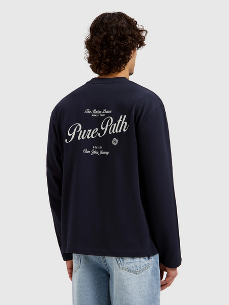 Pure Path The Italian Dream Longsleeved T-Shirt - Dark Navy